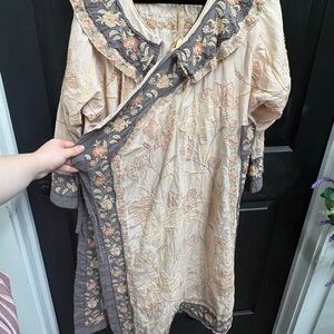 Magnolia Pearl Cream and Gray Embroidered Floral Jacket